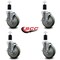 Service Caster 5'' Gray Poly Swivel 1-1/2'' Expanding Stem Caster Set with Brake, 4PK SCC-EX20S514-PPUB-TLB-112-4 - alternate 2